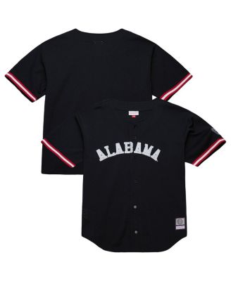 Mitchell & Ness - Men's Black Alabama Crimson Tide On The Clock Full-Button Fashion Jersey