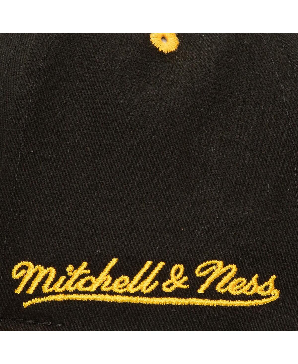 Mitchell & Ness Men's Black/gold Los Angeles Lakers Backside Script 2-tone Pro Crown Adjustable Hat In Black,gold