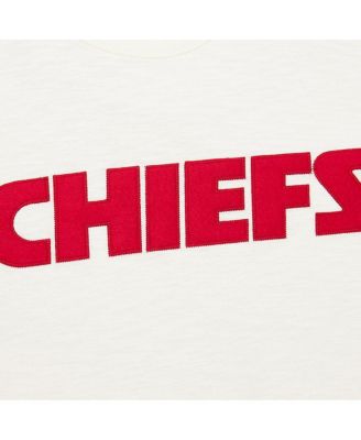 Men's Cream Kansas City Chiefs Vintage Logo Heritage Slub T-Shirt