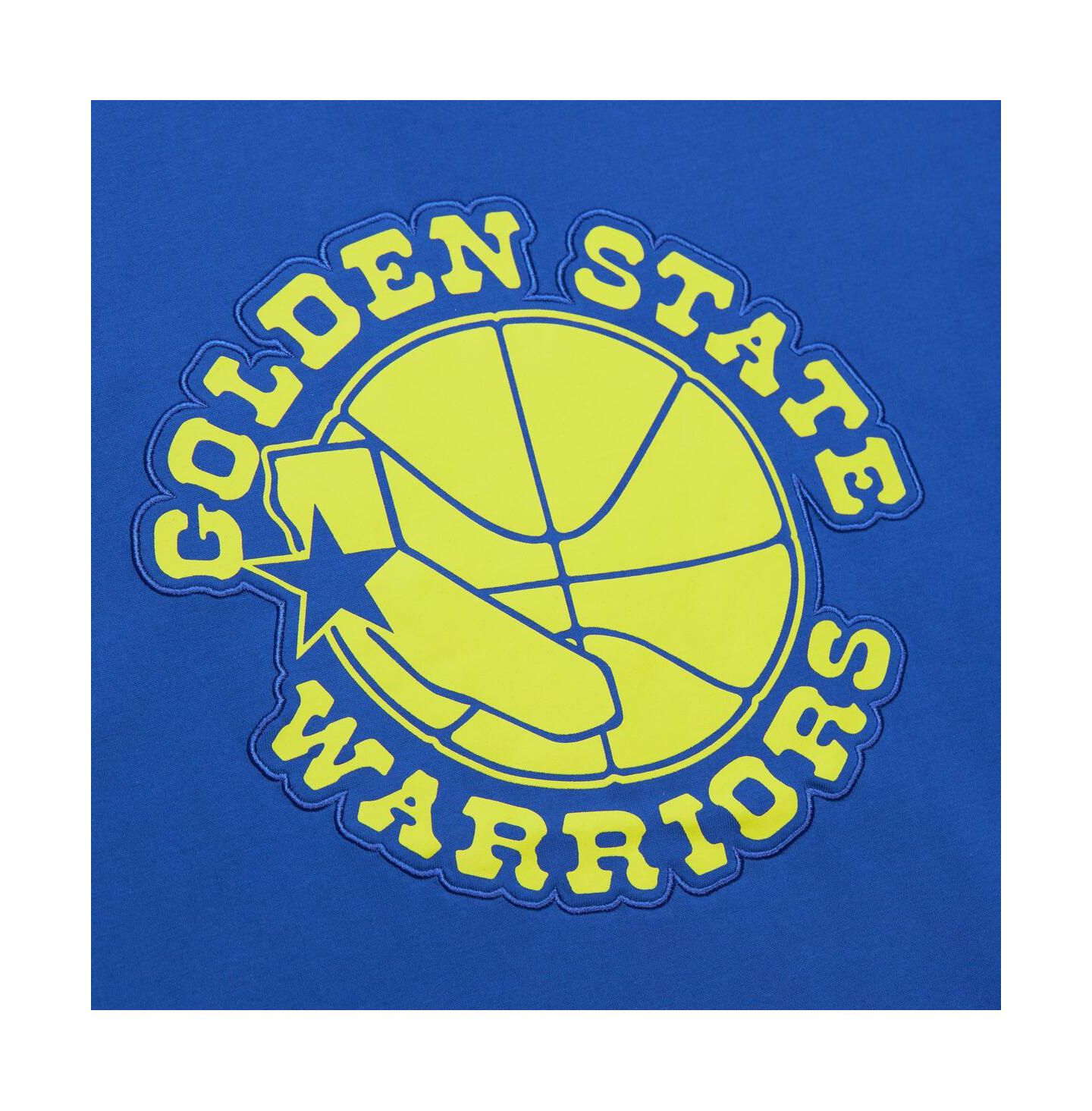 Мужская футболка Mitchell & Ness Royal Golden State Warriors Hardwood Classics Neon Nights Premium — фото 2