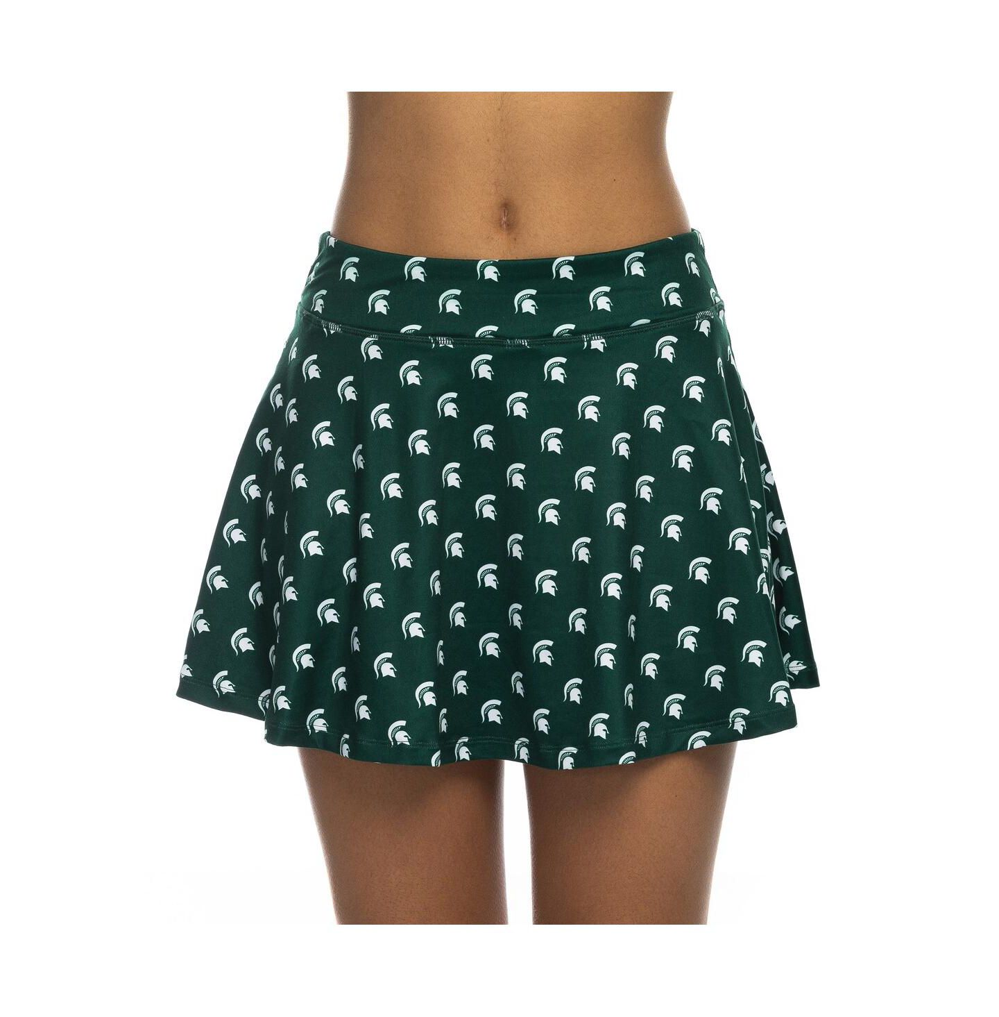 Женская юбка-шорты ZooZatz Green Michigan State Spartans All-Over Print Flowy Skort — фото 1