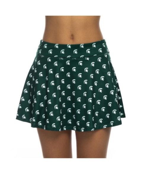 Женская юбка-шорты ZooZatz Green Michigan State Spartans All-Over Print Flowy Skort