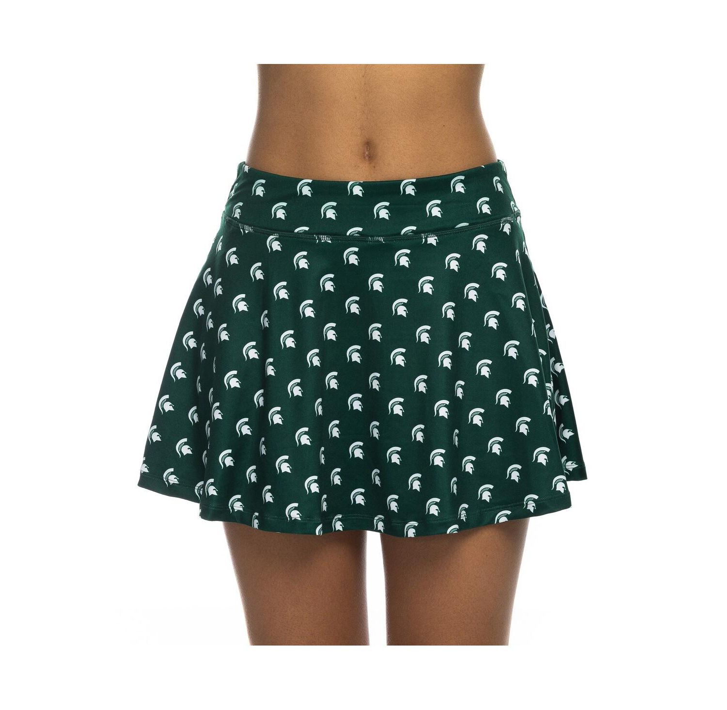 Women's Green Michigan State Spartans All-Over Print Flowy Skort