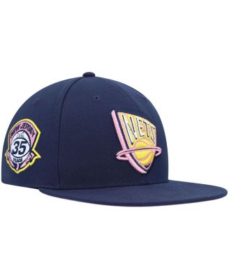 Mitchell & Ness - Men's Navy New Jersey Nets 35 Years Burnt Sunrise Fitted Hat