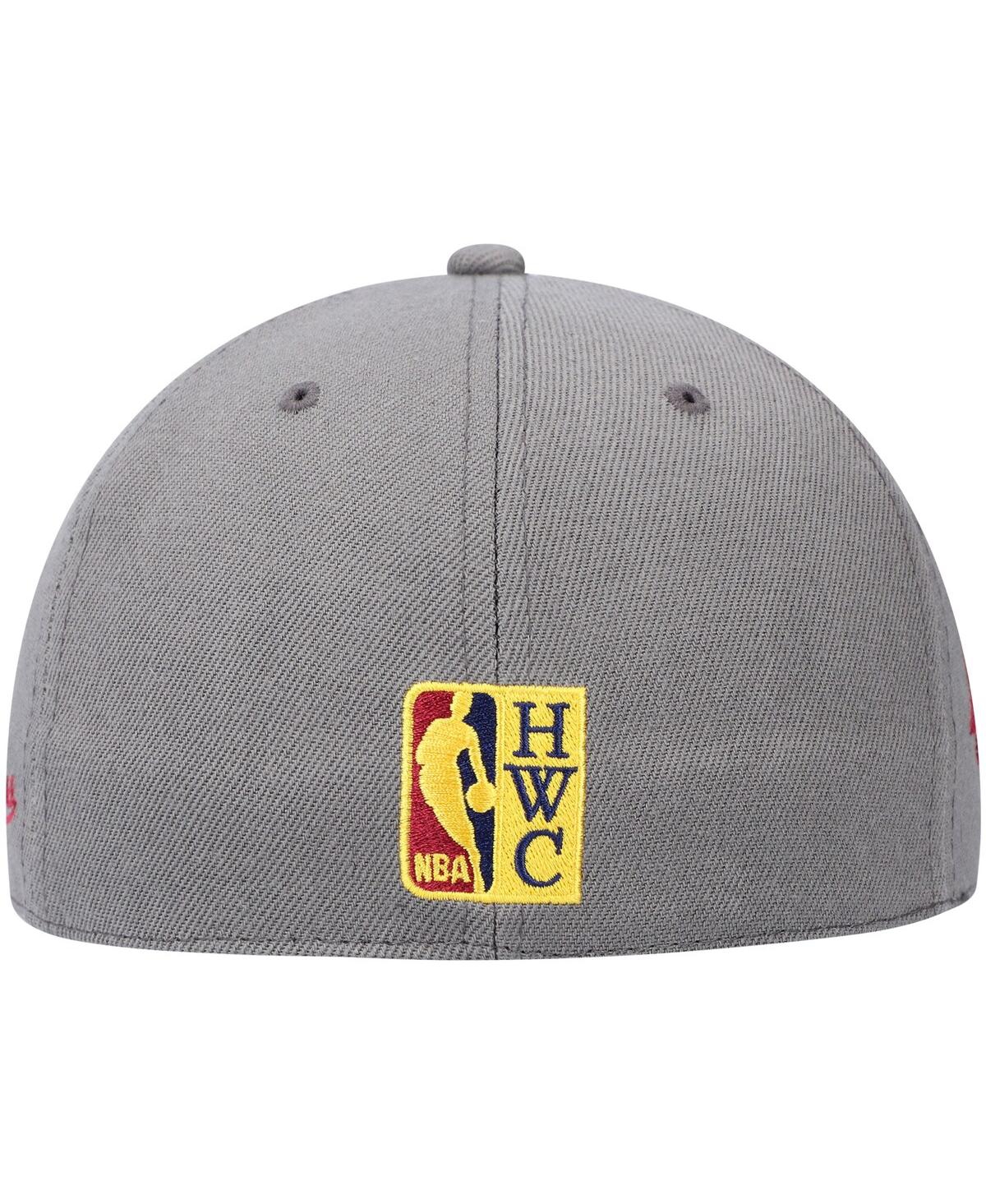 Mitchell & Ness Men's Charcoal New Jersey Nets Hardwood Classics 35 Years Carbon Cabernet Fitted Hat In Charcoal