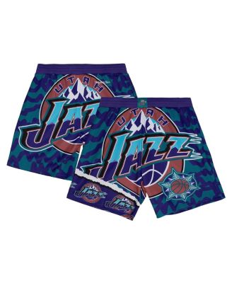 Mitchell & Ness - Men's Turquoise/Purple Utah Jazz Jumbotron 2.0 Sublimated Shorts