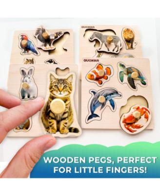 Wooden Puzzles for Toddlers 1-3 – Pegged Puzzles for Kids
