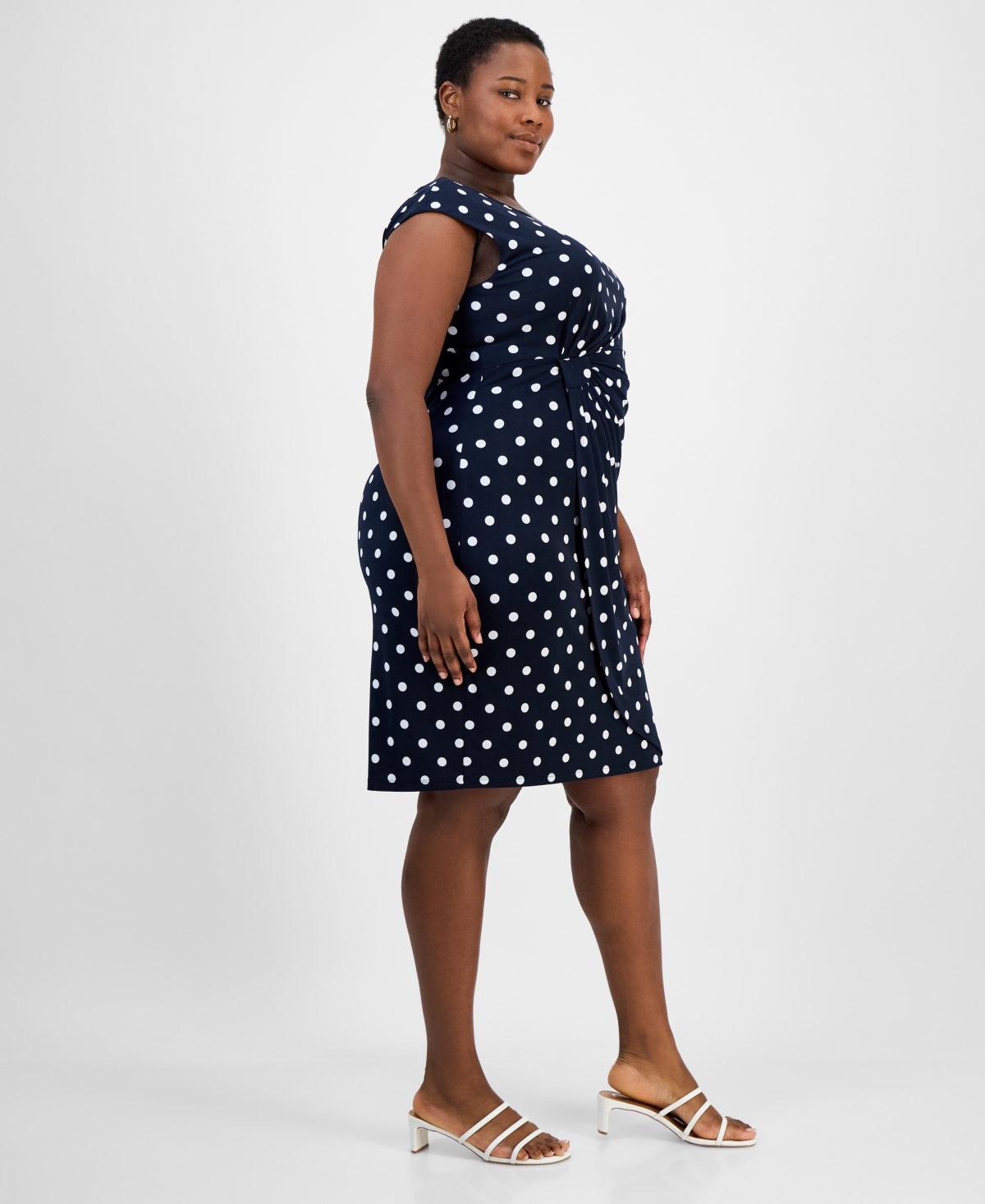 Connected Plus Size Printed Jersey Sheath Dress