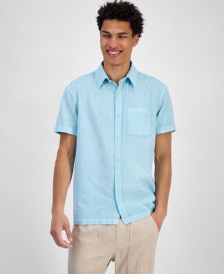 Sun + Stone - Men's Blake Chambray Short Sleeve Button-Front Shirt
