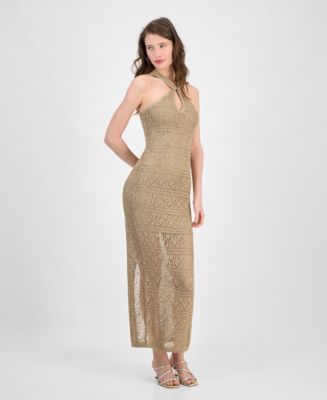 GUESS Women's Cynthia Crossover Halter Maxi Dress - Macy's