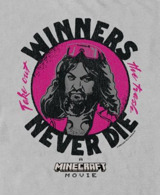Men's Minecraft Movie Winners Never Die Short Sleeve T-Shirt