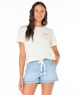 Roxy - Juniors' Aloha State Cotton Boyfriends Graphic T-Shirt