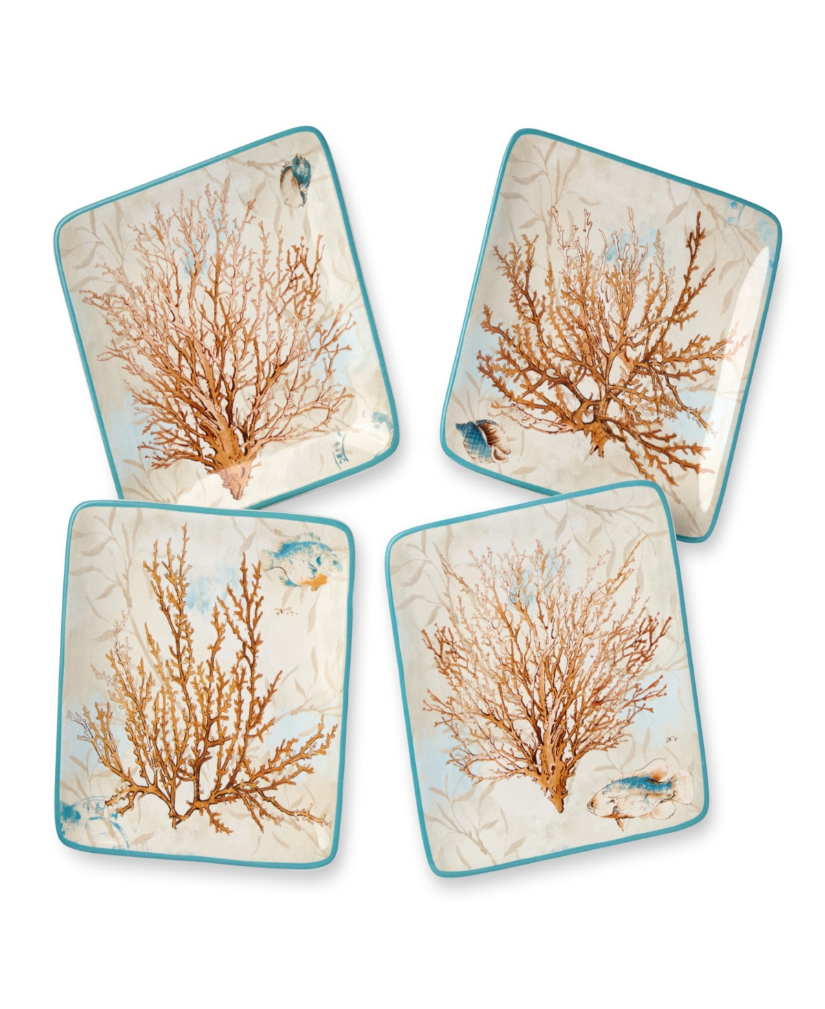 Escape to the Sea Canape Plates, Set of 4 - Miscellaneous