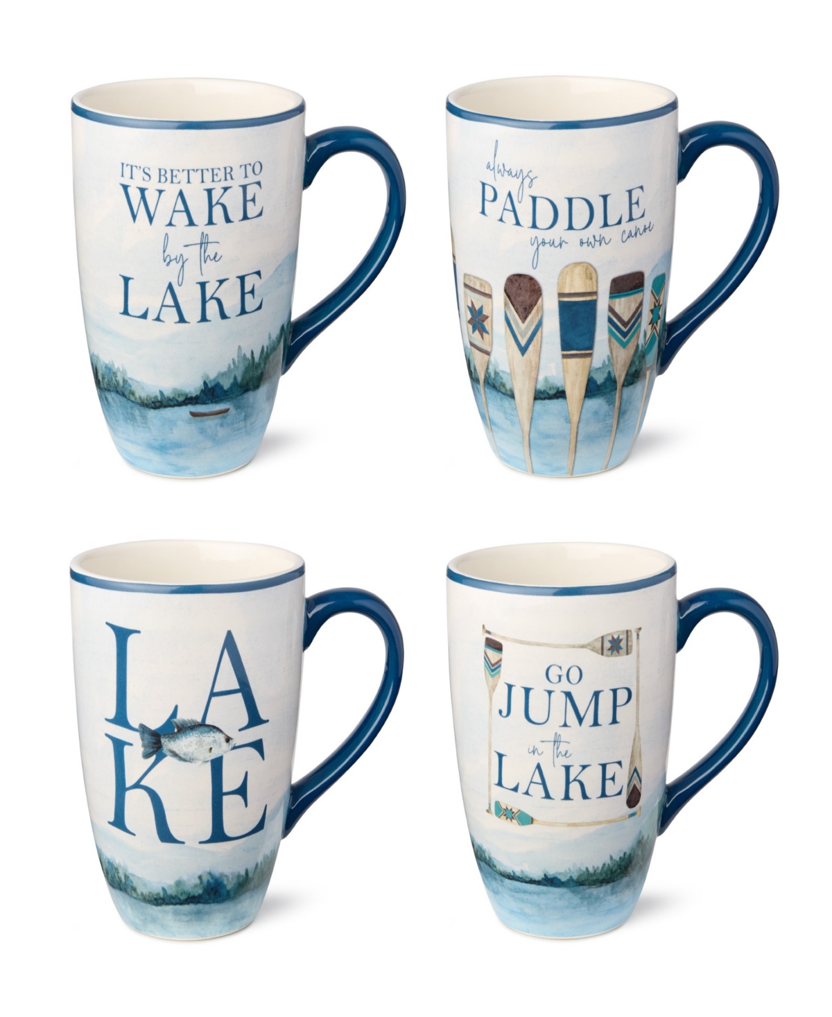 Wake At The Lake Mugs, Set of 4 - Miscellaneous
