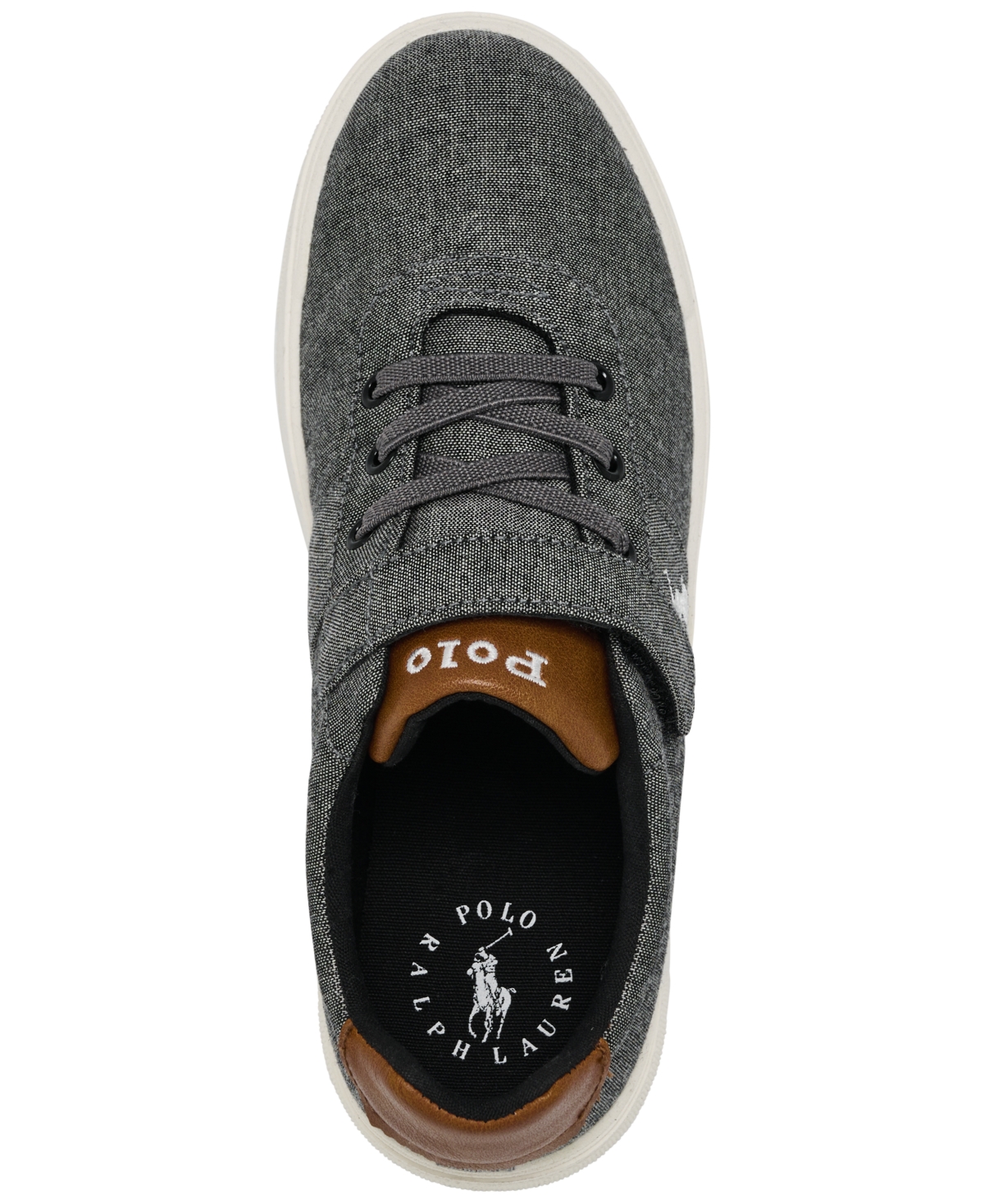 Polo Ralph Lauren Little Boys Frazier Stay-put Closure Casual Sneakers From Finish Line In Dark Gray,brown