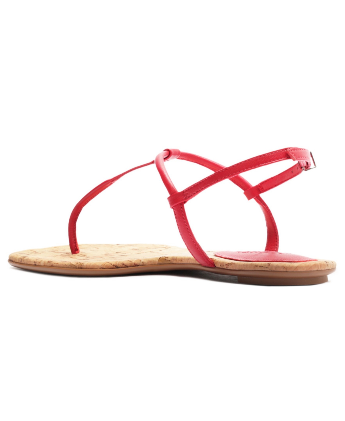 Shop Schutz Women's Elsha Round Toe Flat Sandals In Red Cork