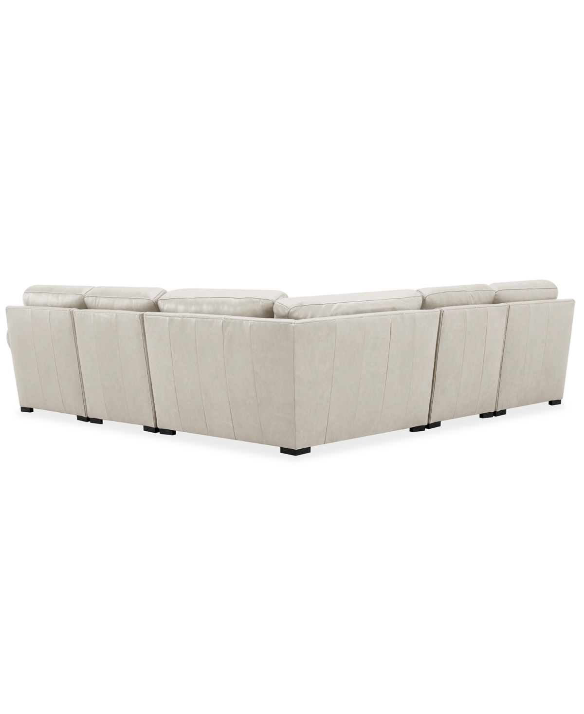 Macy's Radley Roll Arm 117" 4-pc. Leather Wedge Corner L Sectional, Exclusively At