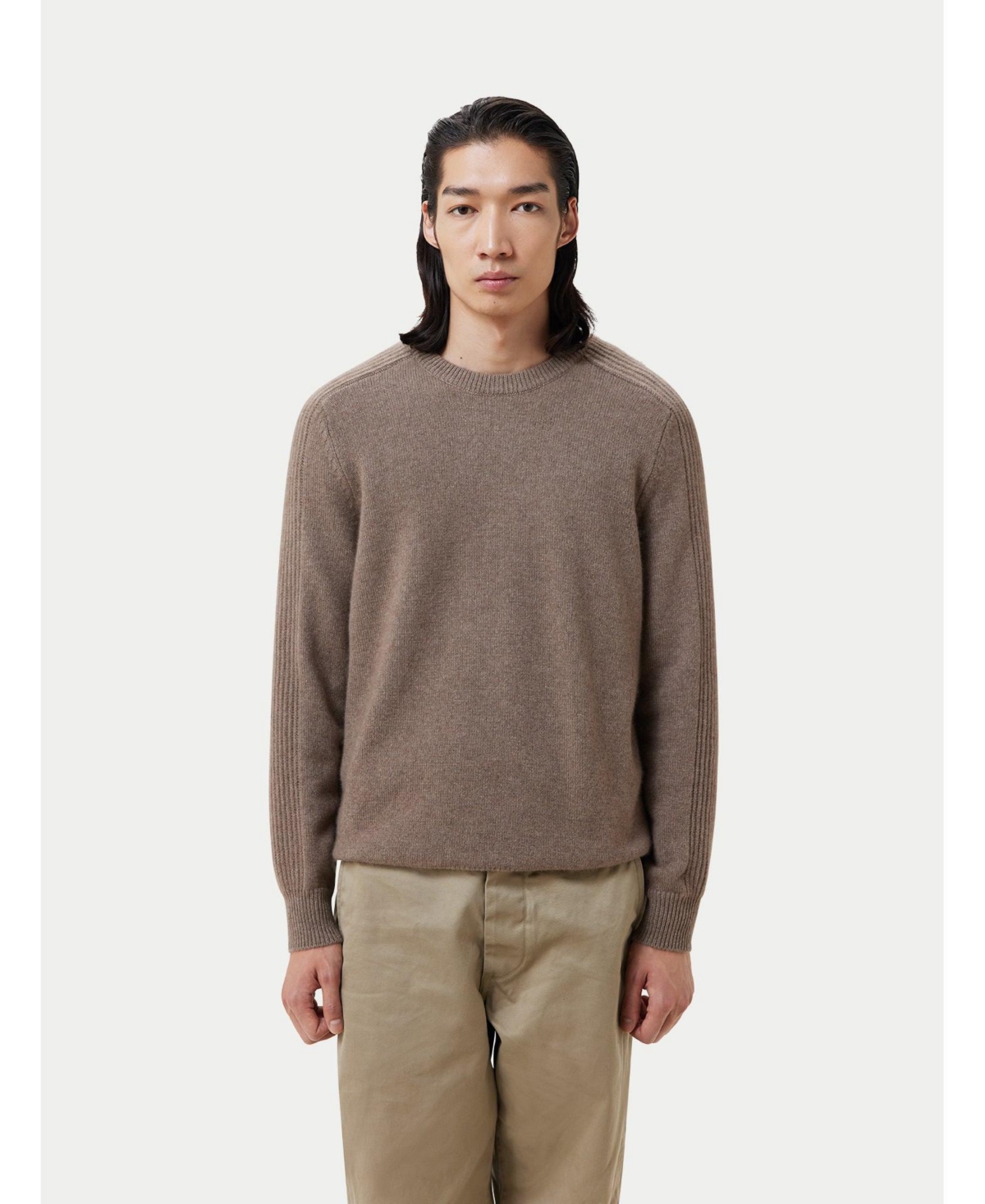 Men's Cashmere Regular Fit Sweater - Neutral-timber wolf