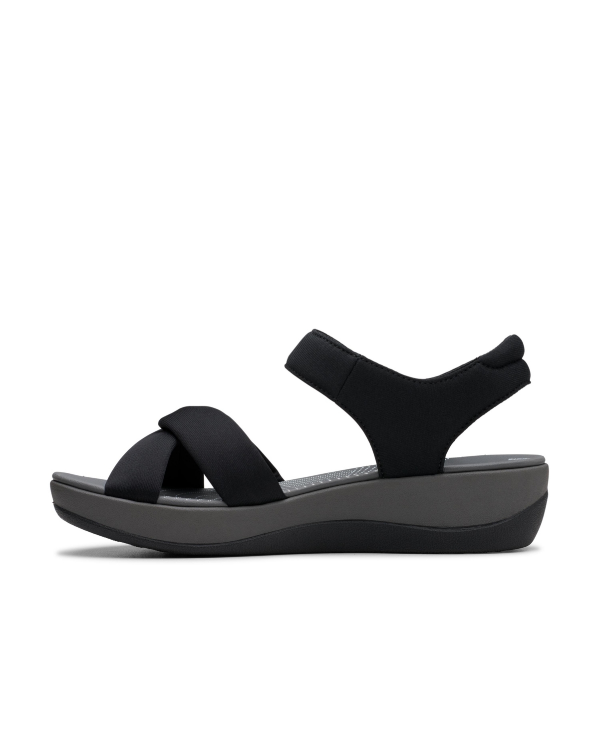 Clarks Women's Arla Daisy Slip On Flat Sandals In Black Textile