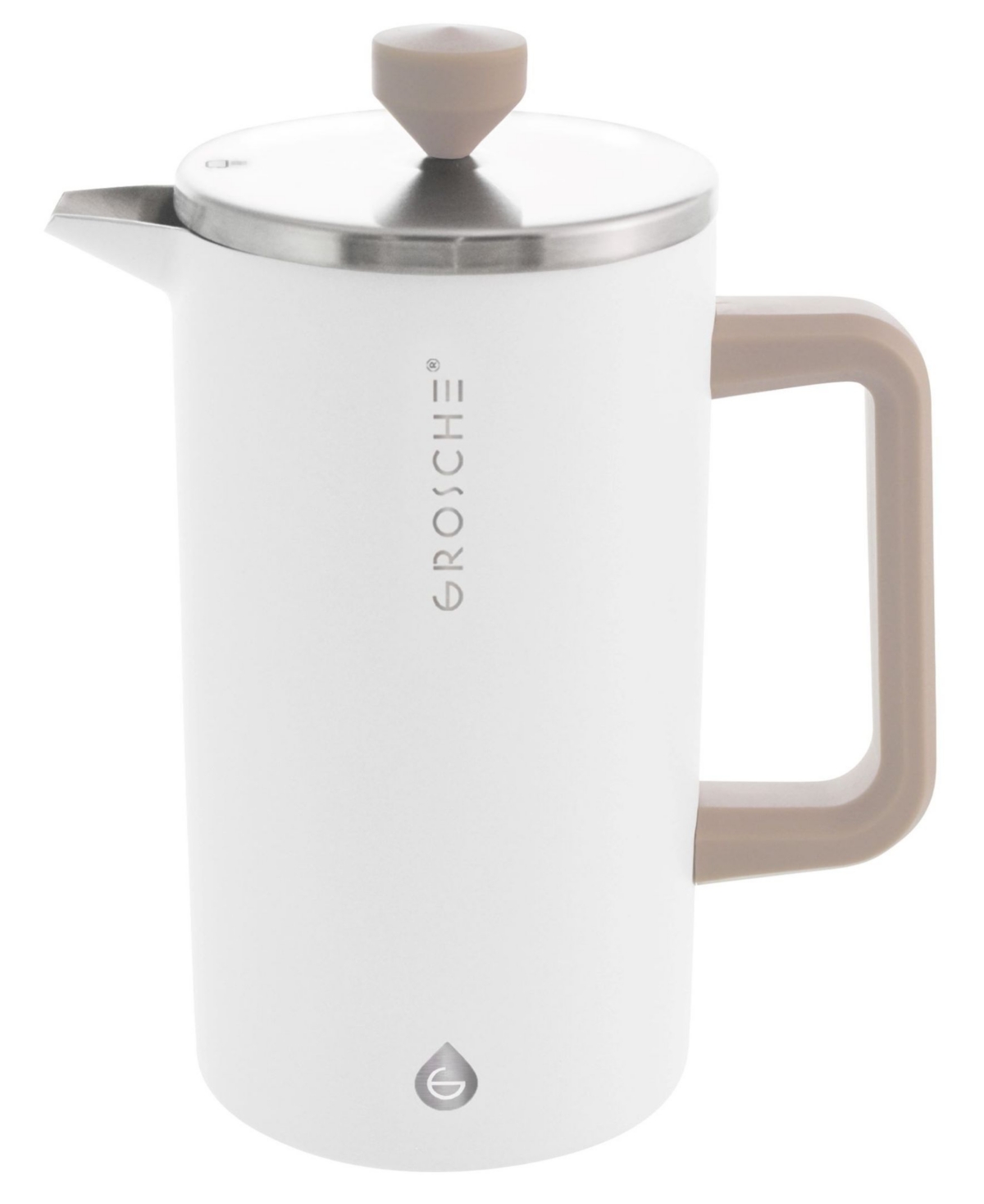 Grosche Dublin 8-cup Double Wall French Press Coffee Maker In White