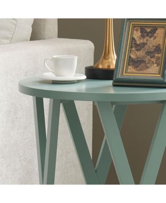 Emma Side End Table - Modern Round Farmhouse Accent Table - Side Table for Living Room, Bedroom, Office