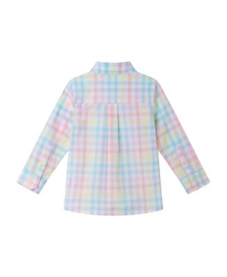 Little Boys Toddler/Child Bright Pastel Multi Check Buttondown Shirt