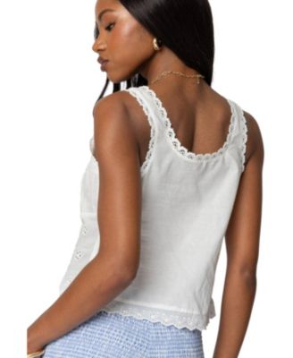 Women's Fiore Eyelet Tie Front Top