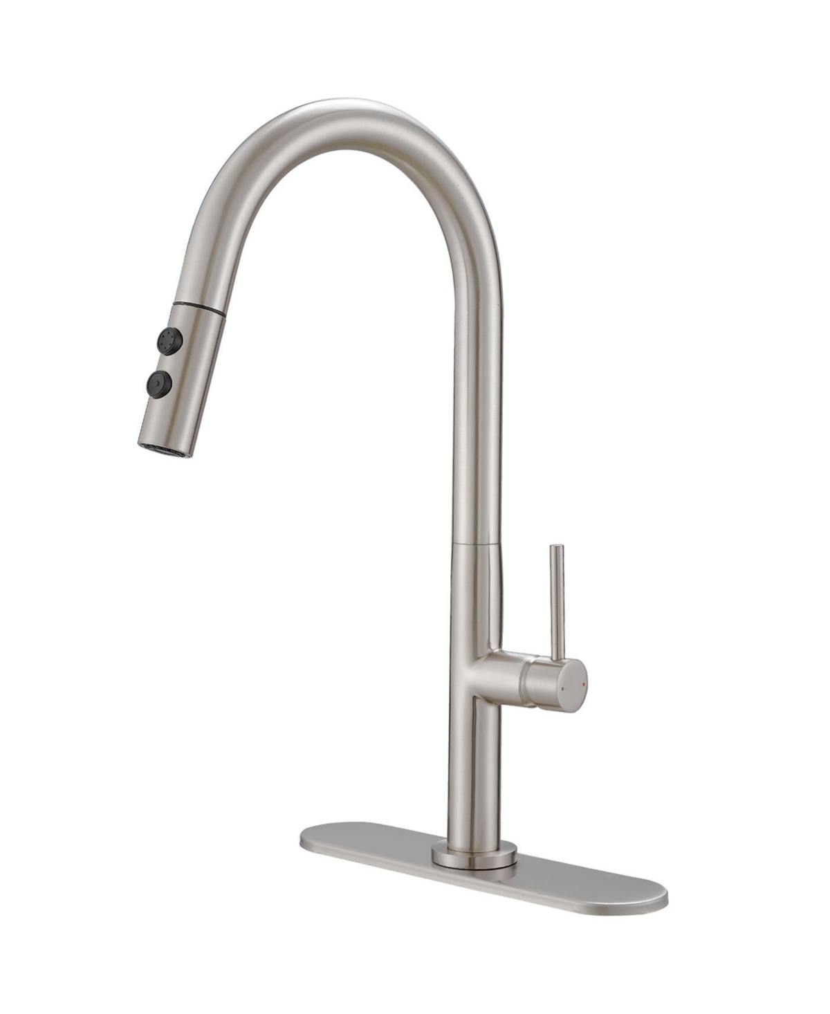 Single Handle Pull Down Sprayer Kitchen Faucet in Brushed Nickel - Brushed nickel