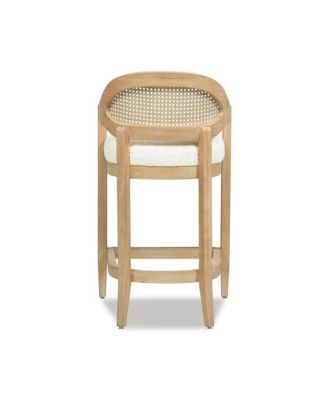  Mid-Century Modern 26" wood  Cane Back Kitchen Island Chair Counter Stool