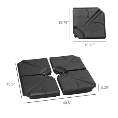 4 Pieces Patio Umbrella Base w/ U-Locking,