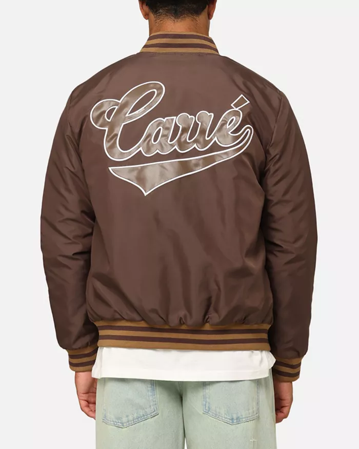 Big & Tall Team Puffer Varsity Jacket, Brown, 3XL - thumbnail 2
