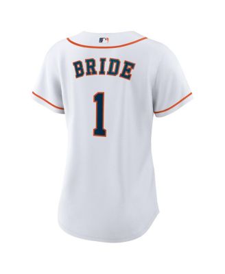 Women's White Houston Astros 1 Bride Home Replica Jersey