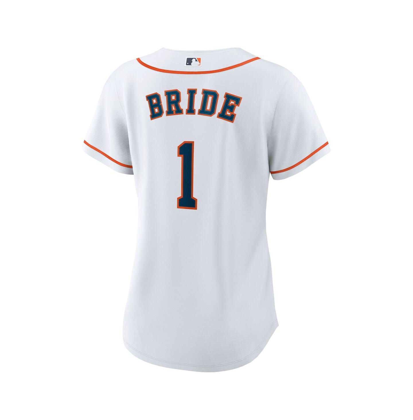 Женский топ Nike White Houston Astros 1 Bride Home Replica Jersey — фото 2