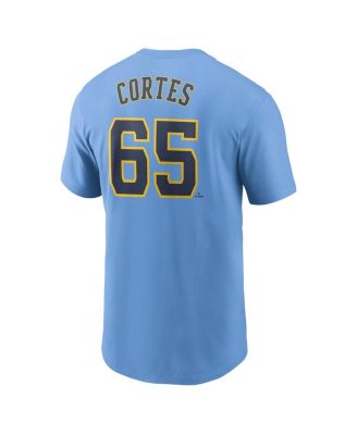 Men's Nestor Cortes Navy Milwaukee Brewers Fuse Name Number T-Shirt