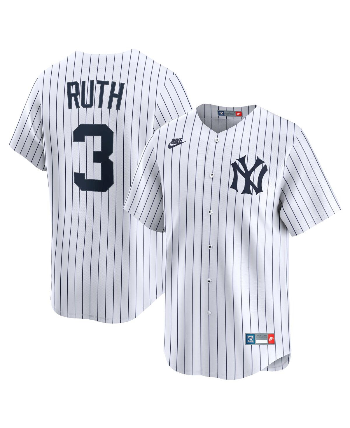 Nike Men's Babe Ruth White New York Yankees Throwback Cooperstown Collection Limited Jersey