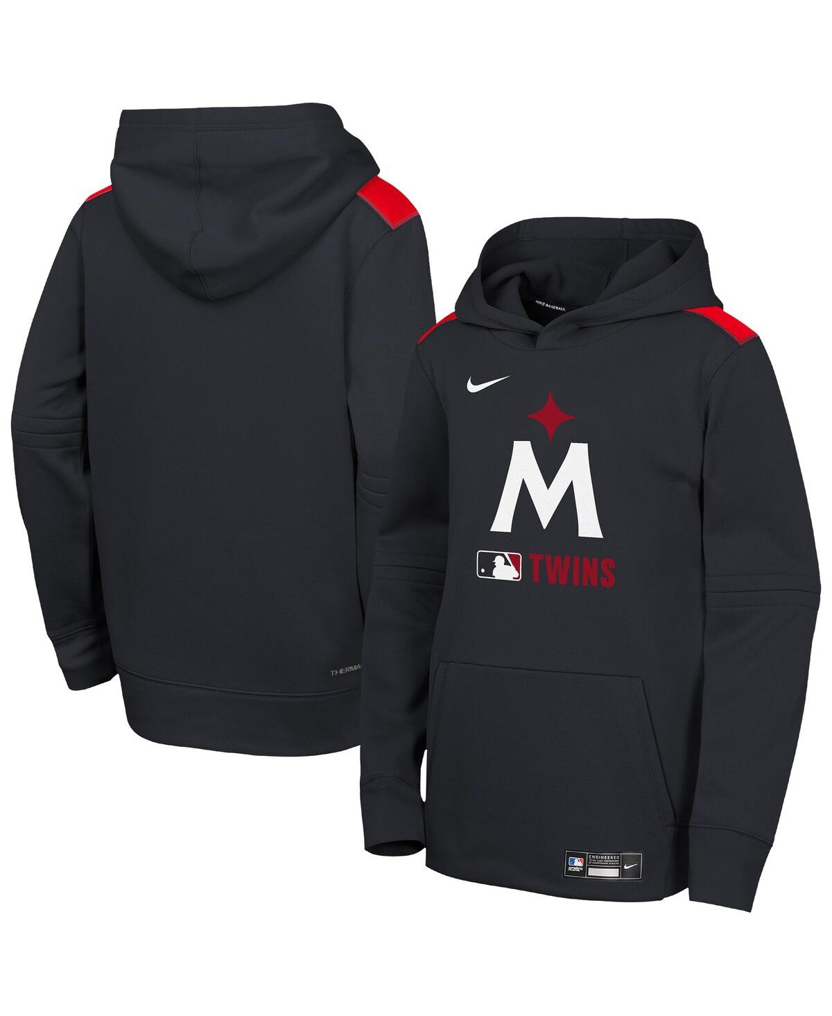 Nike Big Boys And Girls Navy Minnesota Twins Authentic Collection Performance Pullover Hoodie In Navy