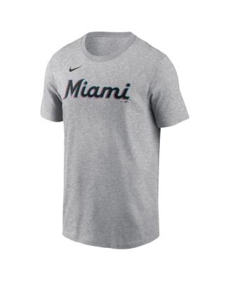 Men's Sandy Alcantara Heather Gray Miami Marlins Fuse Name Number T-Shirt