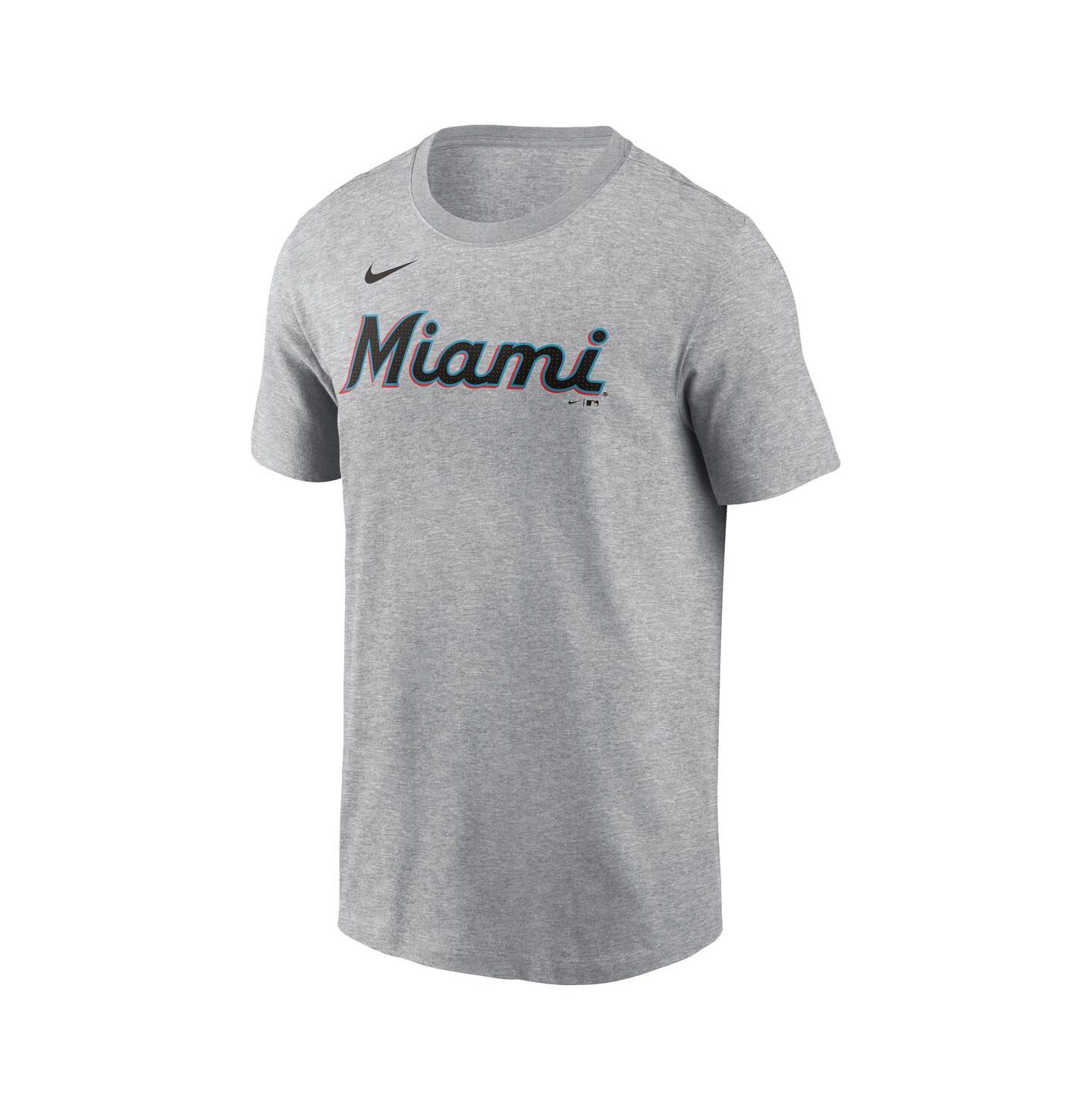 Мужская футболка Nike Sandy Alcantara Heather Gray Miami Marlins Fuse Name & Number — фото 3