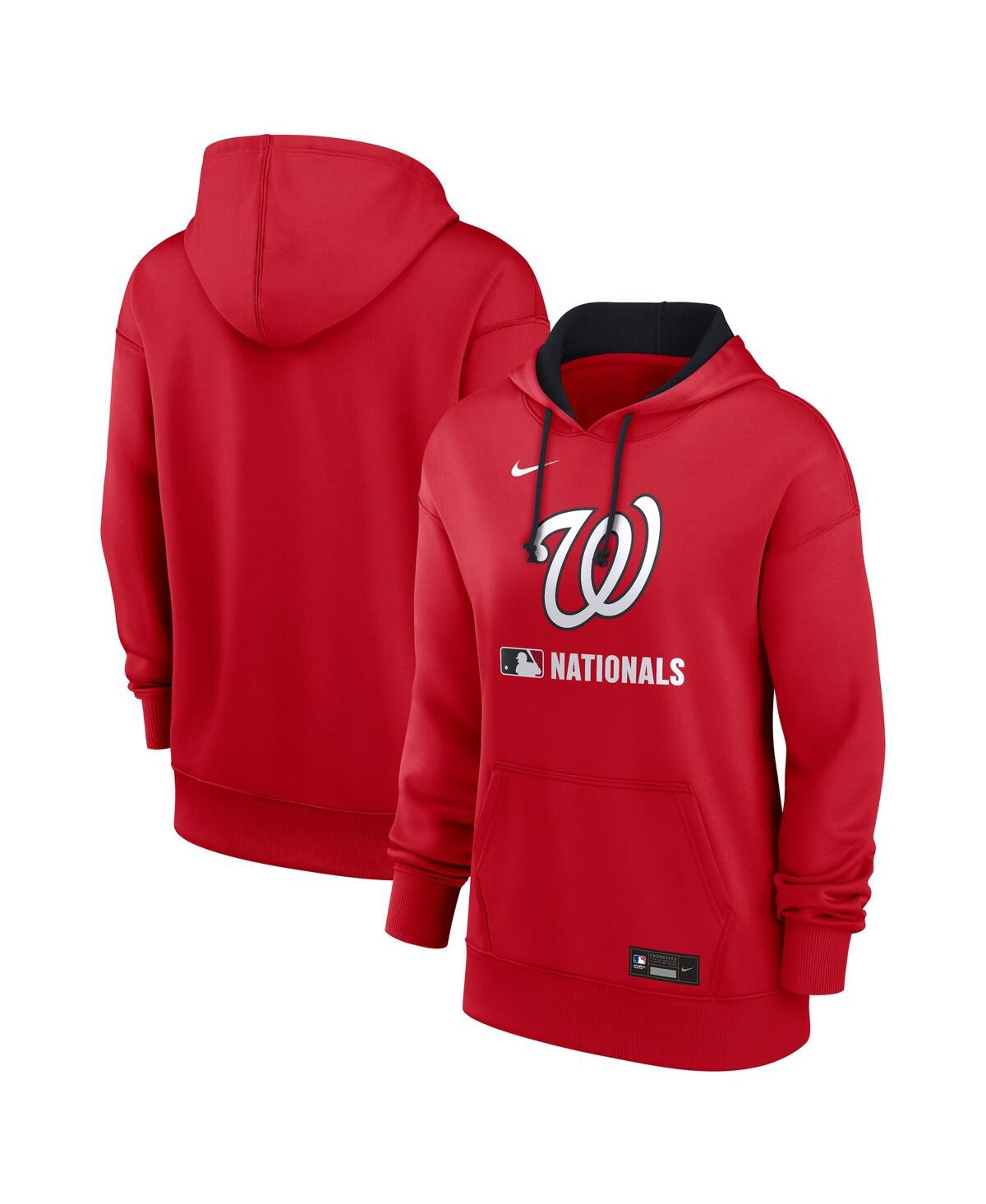 Nike Women's Red Washington Nationals Authentic Collection Performance Pullover Hoodie In Red