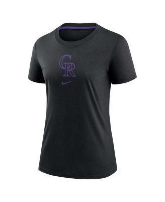 Women's Black Colorado Rockies Authentic Collection Early Work Tri-Blend T-Shirt