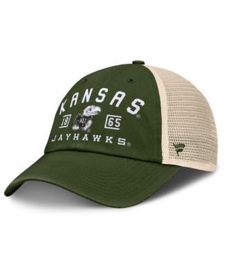 Fanatics - Men's Olive Kansas Jayhawks OHT Military Appreciation Frontier Trucker Adjustable Hat