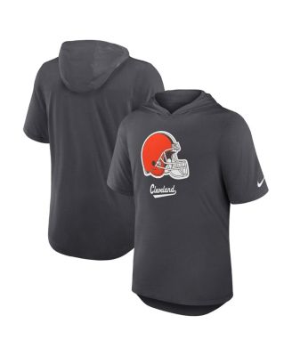 Nike - Men's Anthracite Cleveland Browns Tri-Blend Performance Hoodie T-Shirt