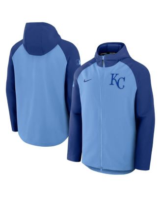 Nike - Men's Light Blue/Royal Kansas City Royals Authentic Collection Raglan Performance Full-Zip Jacket