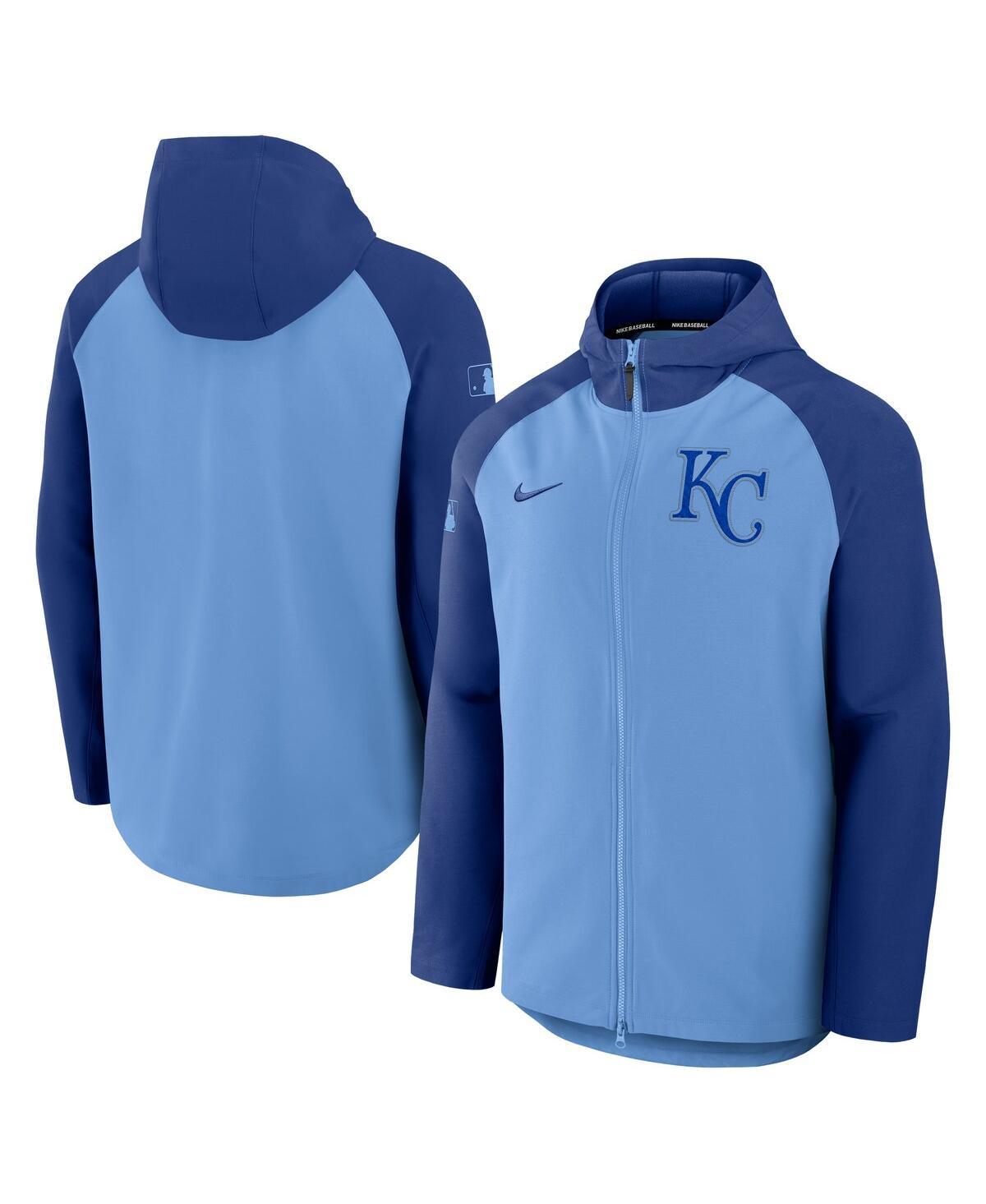 Nike Men's Light Blue/Royal Kansas City Royals Authentic Collection Raglan Performance Full-Zip Jacket - Light Blue, Royal