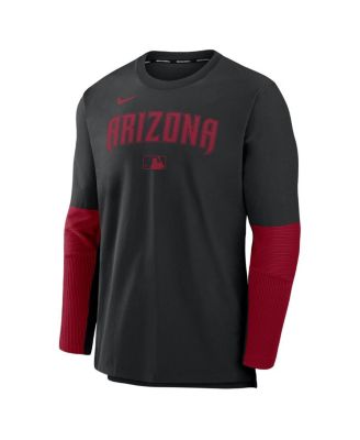 Men's Black/Red Arizona Diamondbacks Authentic Collection Player Lightweight Performance Long Sleeve Top