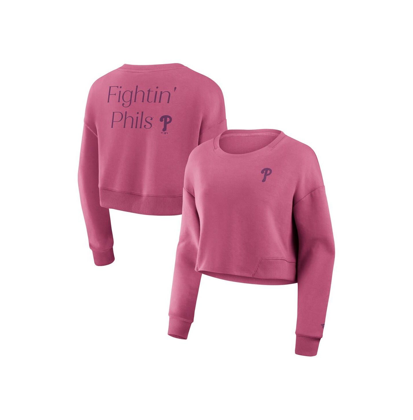 Женская толстовка Fanatics Pink Philadelphia Phillies Relax Studio Cropped Pullover — фото 1