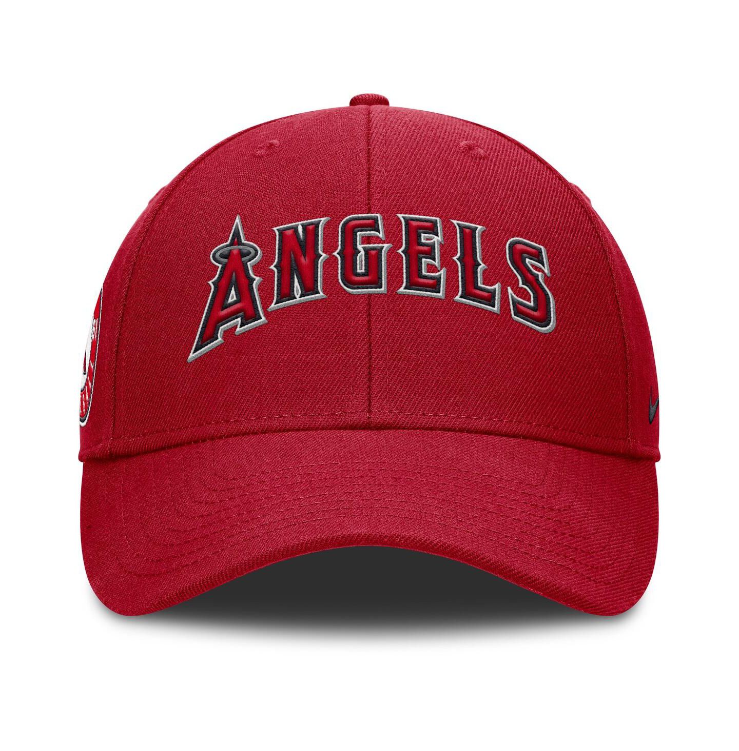 Мужская кепка Nike Red Los Angeles Angels Rise Gaberdine Adjustable Hat — фото 2