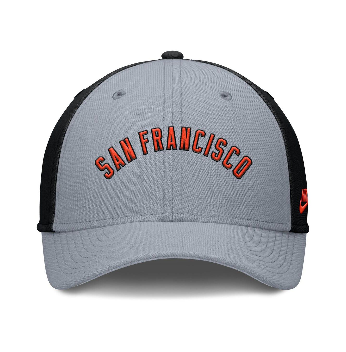 Мужская кепка Nike Gray/Black San Francisco Giants Rise Swoosh Performance Flex Hat — фото 4