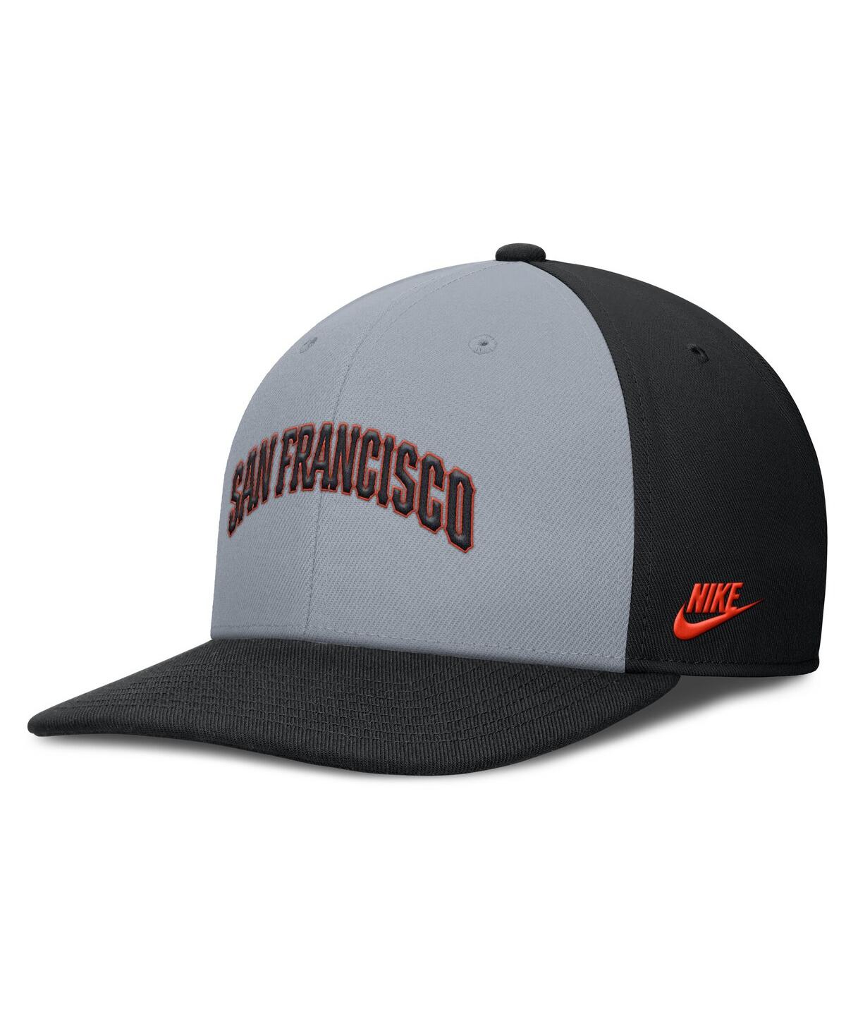 Nike Men's Gray/black San Francisco Giants Pro Performance Snapback Hat In Gray,black