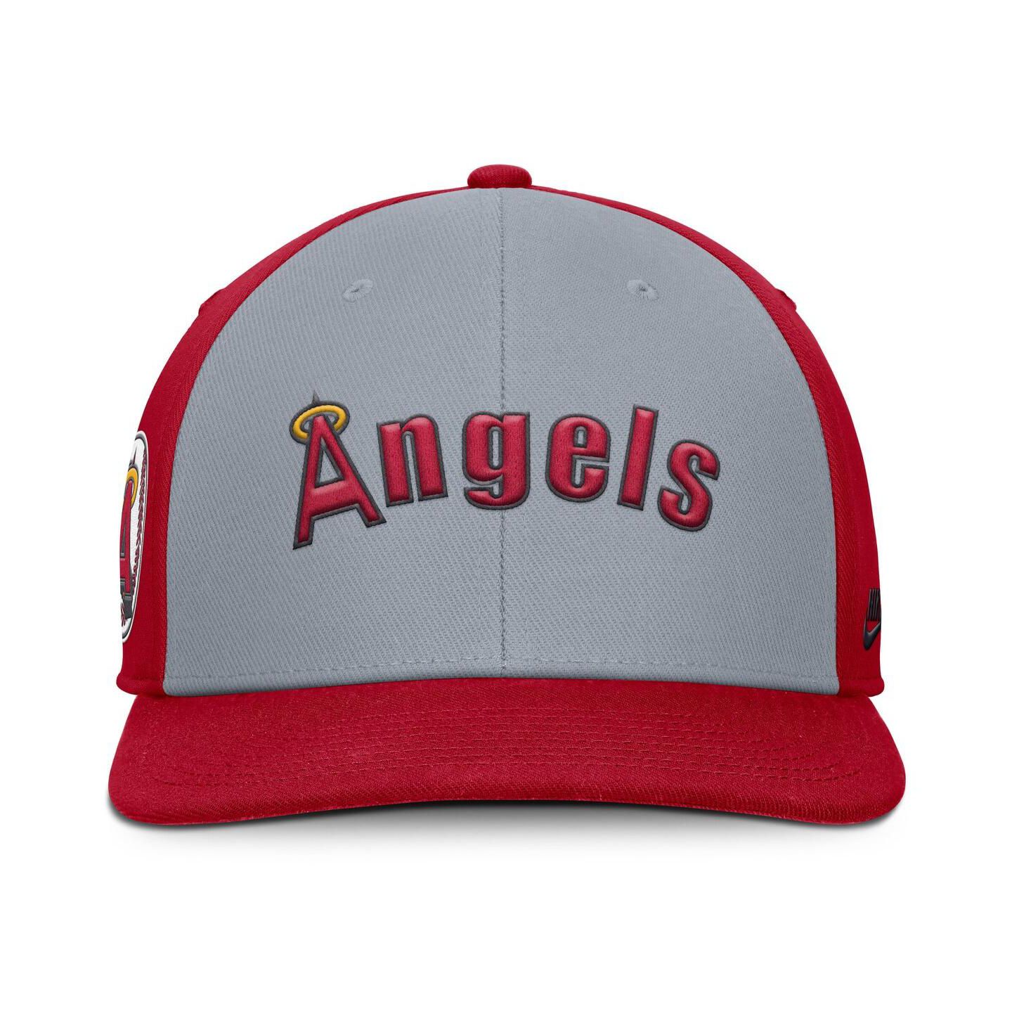 Мужская кепка Nike Gray/Red California Angels Cooperstown Collection Pro Performance Snapback Hat — фото 2